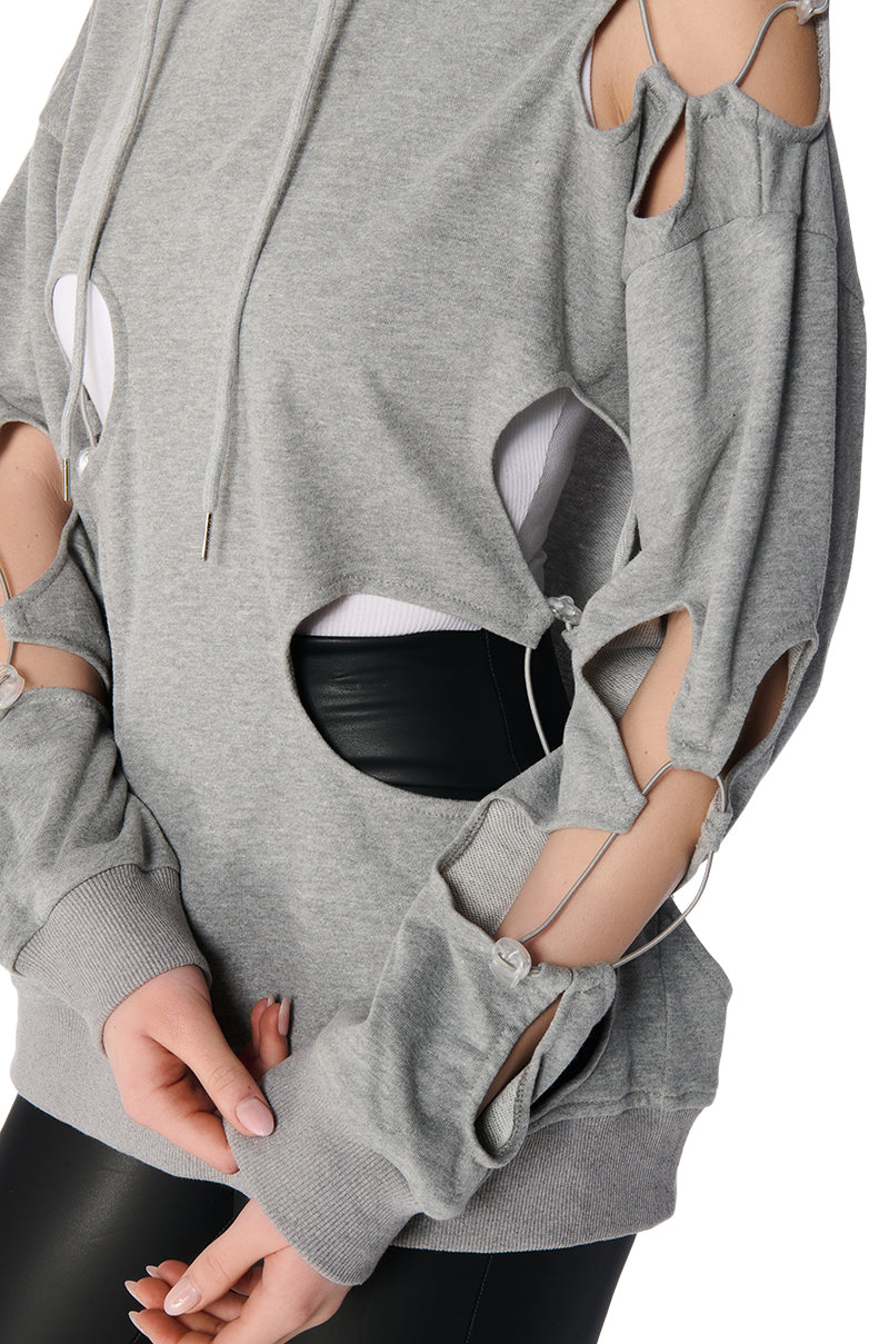 Extra View Parker Cut Out Hoodie