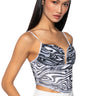 Front View Party Girl Embellished Low Cut Corset Top