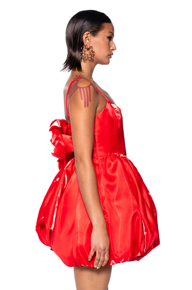 PARTY IN THE BACK BUBBLE MINI DRESS IN RED AKIRA PARTY IN THE BACK BUBBLE MINI DRESS IN RED AKIRA