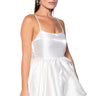 Front View Party In The Back Satin Mini Dress In Ivory