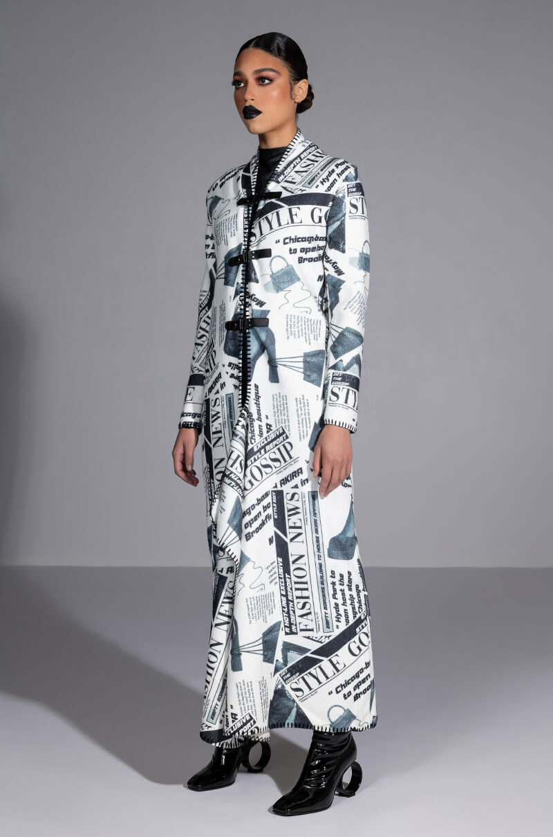 Back View Party Like Its 2002 Newspaper Print Long Cardigan 6