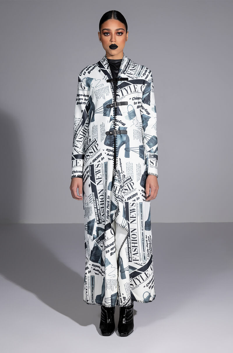 Full View Party Like Its 2002 Newspaper Print Long Cardigan 10