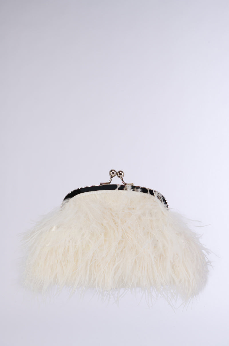 Detail View Party Starter Feather Bag In White 1