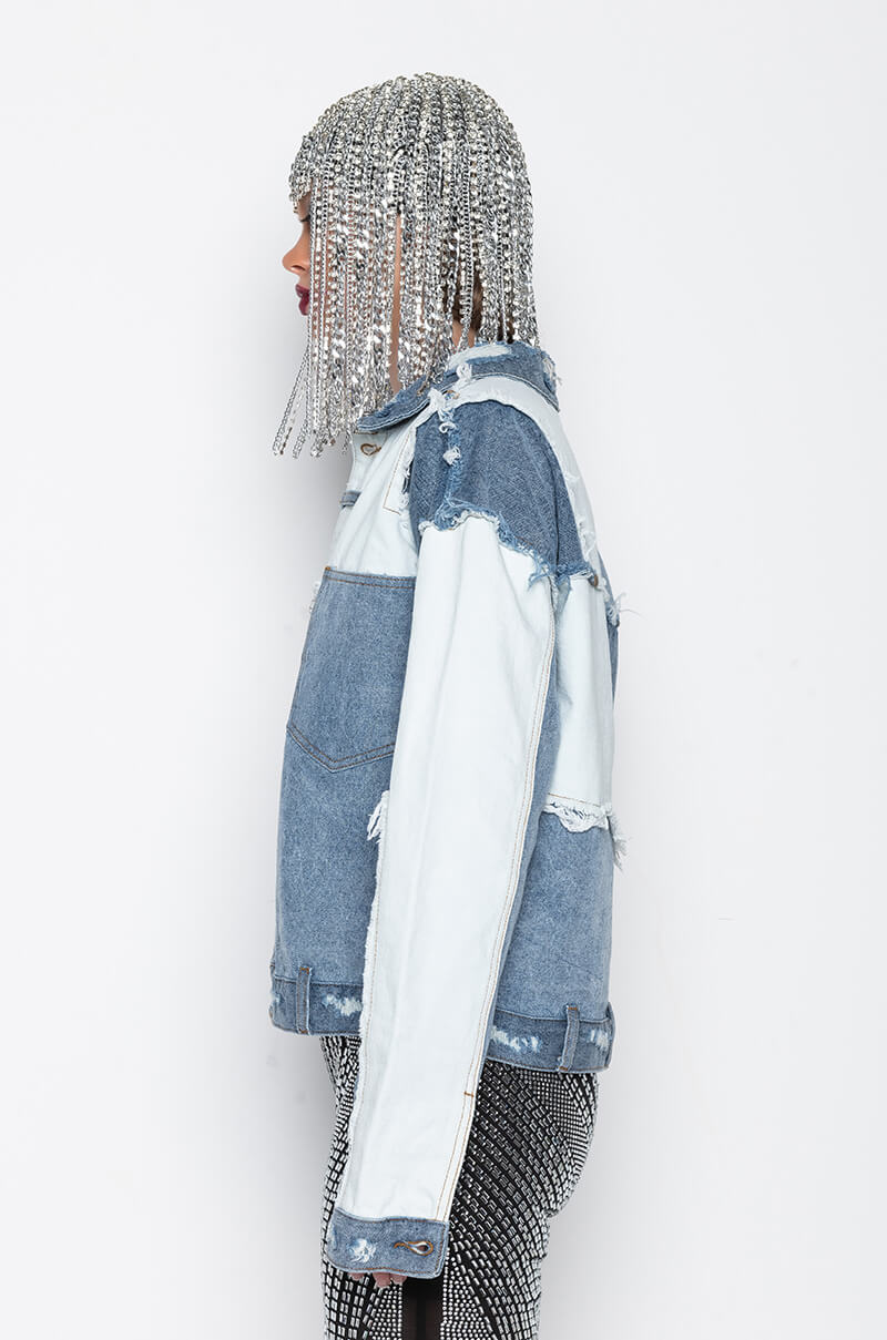 Full View Patch Work Boyfriend Denim Jacket 7