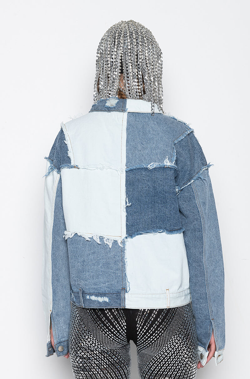 Extra View Patch Work Boyfriend Denim Jacket 9