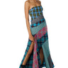 Front View Patchin It Up Plaid Maxi Dress