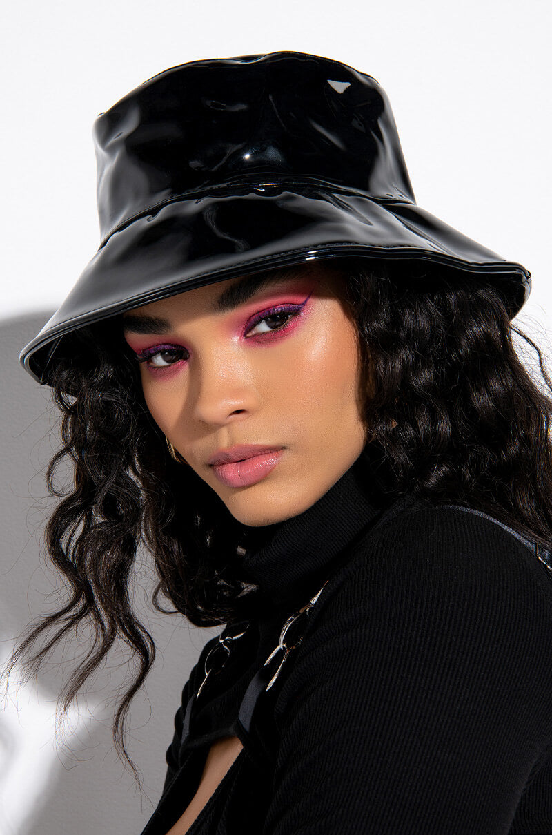 Front View Patent Af Oversized Black Bucket Hat