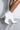 Front View Paulina Stiletto Heel Ankle Booties in White Pu