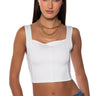 Front View Paxton Clara Square Neck Basic Crop Tank