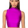 Front View Paxton Disco Crop Sleeveless Tee In Purple