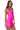 Side View Paxton Disco Halter Neck Bodycon Mini Dress In Pink