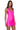 Back View Paxton Disco Halter Neck Bodycon Mini Dress In Pink