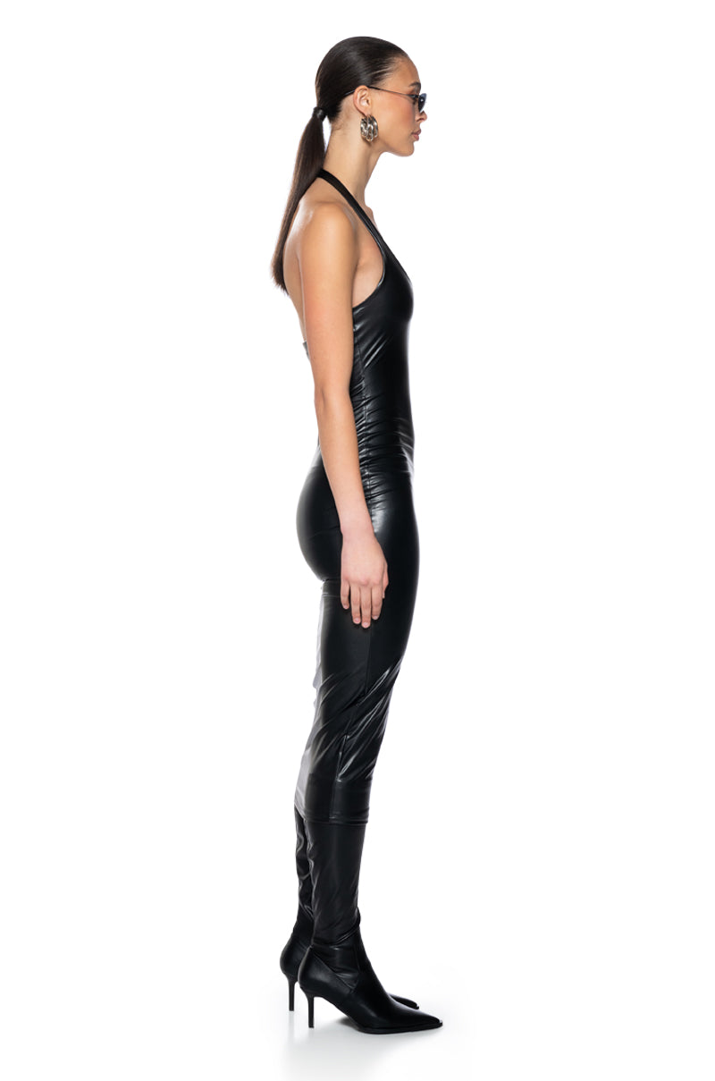 PAXTON DISCO HALTER NECK MIDI DRESS IN BLACK AKIRA PAXTON DISCO HALTER NECK MIDI DRESS IN BLACK AKIRA
