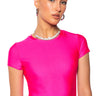 Front View Paxton Disco Short Sleeve Tshirt In Fuchsia