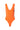 Front View Paxton Lucia Sleek Af Deep V Bodysuit In Orange