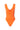 Side View Paxton Lucia Sleek Af Deep V Bodysuit In Orange