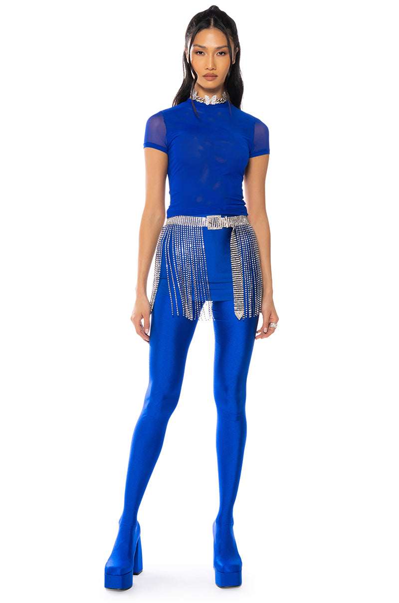 Back View Paxton Mesh Short Sleeve Tshirt In Royal Blue 2