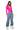 Side View Paxton New Classic Long Sleeve Deep V Bodysuit In Pink