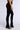 Back View Paxton Ribbed Cross Front Flared Legging In Black