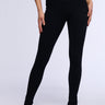 Front View Paxton Ribbed Cross Front Legging In Black