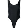 Front View Paxton Sami Scoop Sleeveless Bodysuit In Black