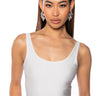 Front View Paxton Sami Scoop Sleeveless Bodysuit In White