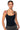 Front View Paxton Seamless Strappy Scoop Neck Bodysuit In Black