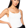 Front View Paxton Seamless Strappy Scoop Neck Bodysuit In White