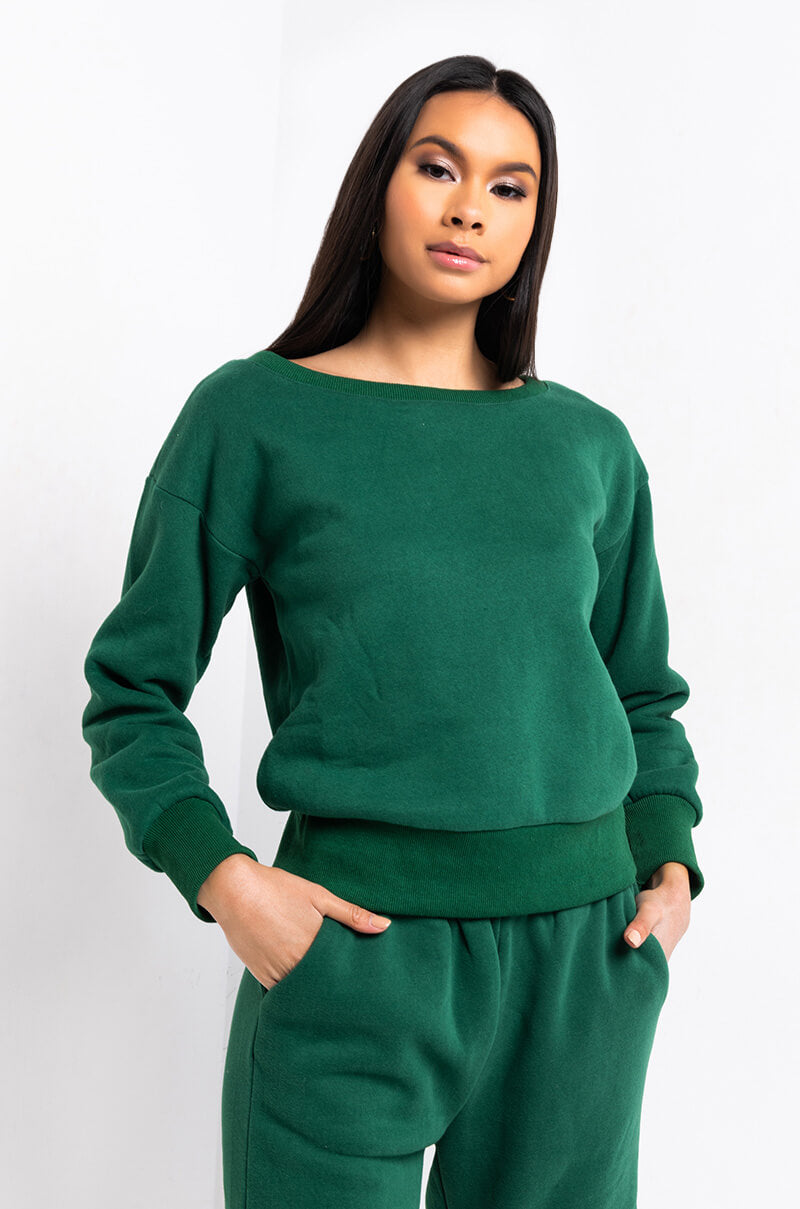 Front View Paxton See You Later Sweatshirt in Green