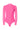 Front View Paxton Sexy Double Layer Mesh Long Sleeve Bodysuit In Pink