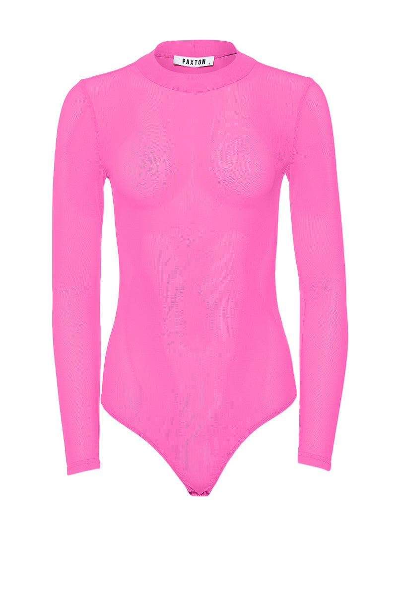 Front View Paxton Sexy Mesh Casual Bodysuit