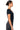 Back View Paxton Square Neck Seamless Short Sleeve Bodysuit In Black