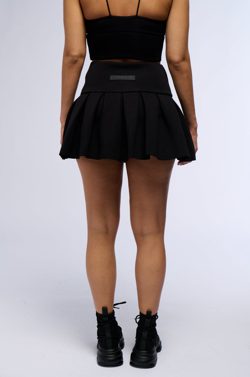 Detail View Paxton Super Luxe Pleated Mini Skirt