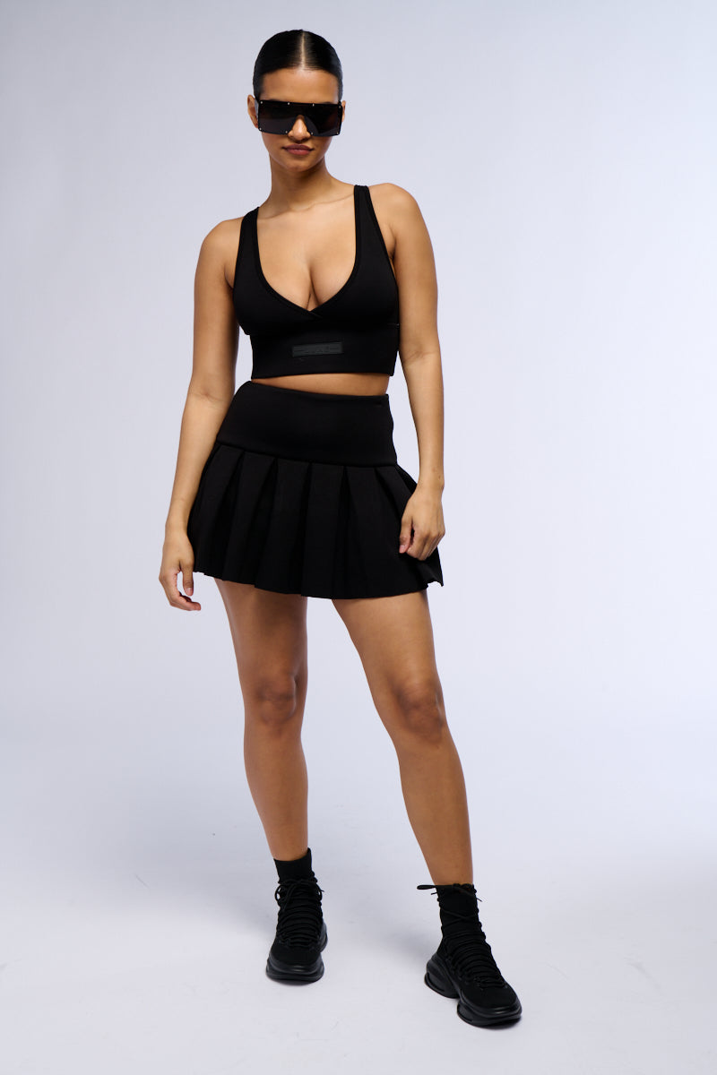 Extra View Paxton Super Luxe Pleated Mini Skirt