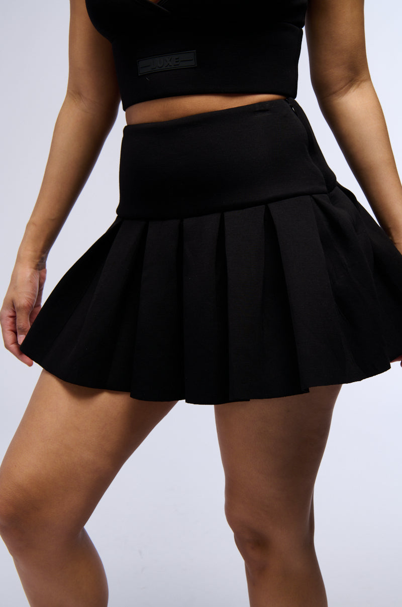 Extra View Paxton Super Luxe Pleated Mini Skirt
