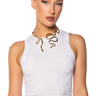 Front View Paxton Terri Tank Top In White