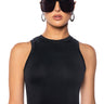 Front View Paxton Toni Crop Tank In Black