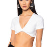 Front View Paxton Yoga Short Sleeve Cropped Shirt