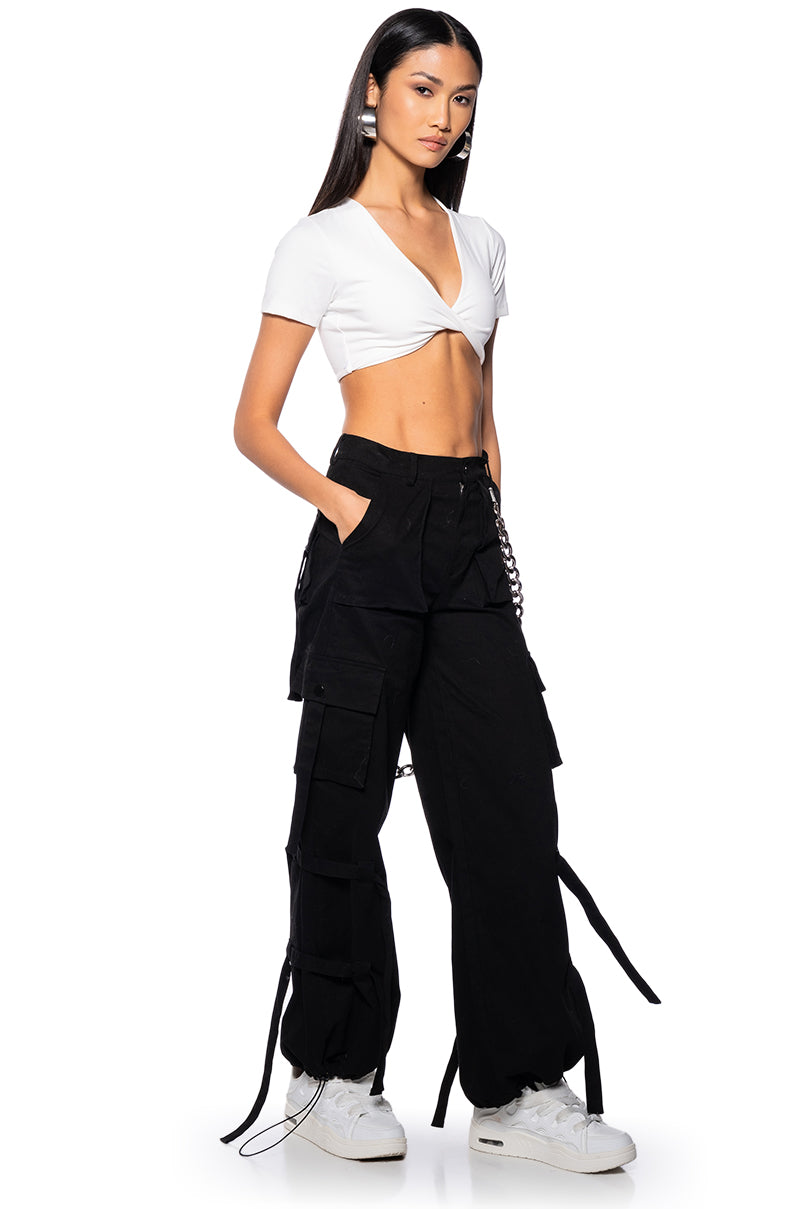 Side View Paxton Yoga Short Sleeve Cropped Shirt 1