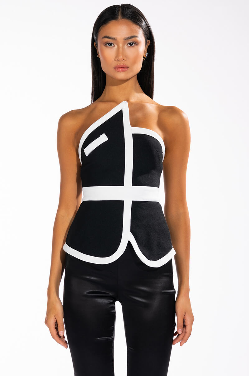 Back View Pay Attention Strapless Bandage Top 5