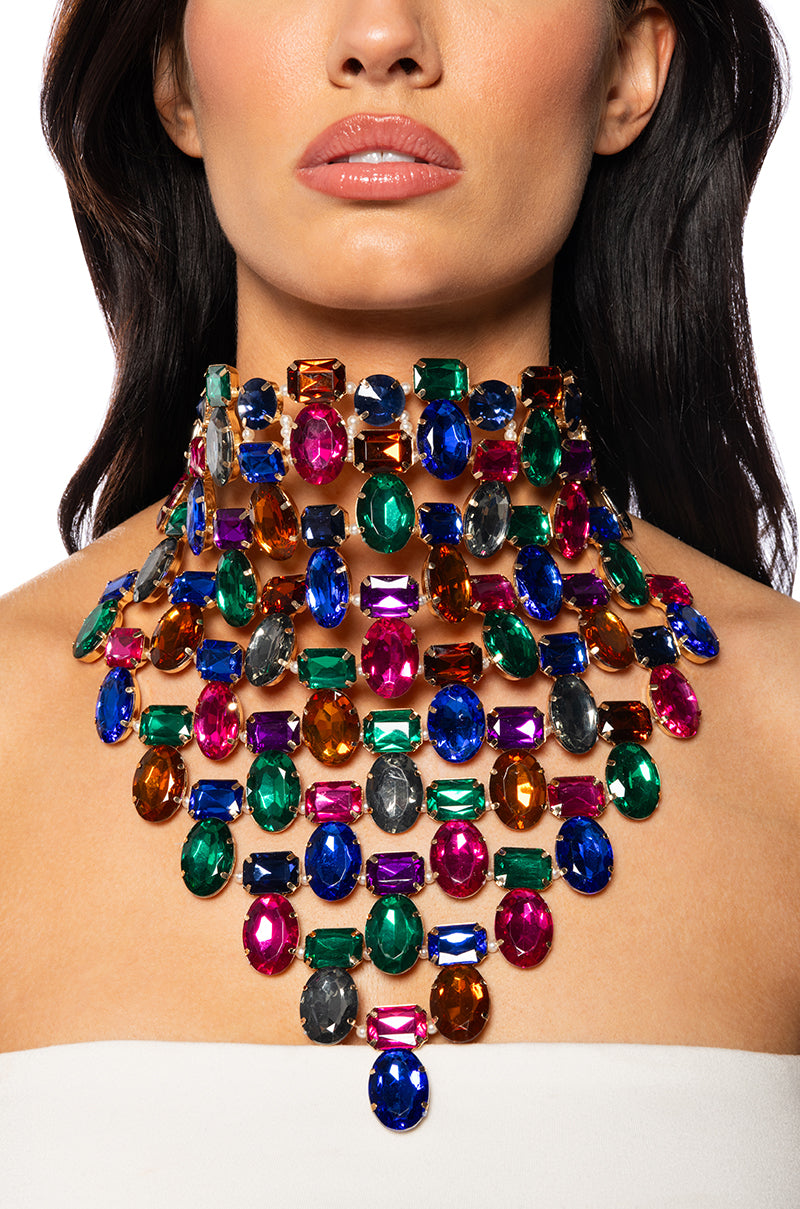 Front View Pay My Own Bills Statement Necklace