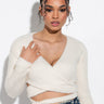 Front View Peachy Cropped Wrap Top