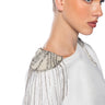 Front View Pearl Baby Embellished Shoulder Clips In Silver