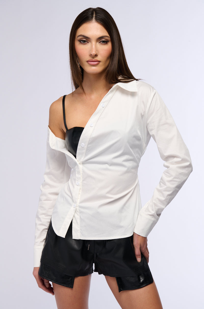 PEEK A BOO BUSTIER POPLIN SHIRT view 0