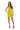 Back View Peekaboo Ruched Halter Mini Dress In Lime