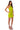 Detail View Peekaboo Ruched Halter Mini Dress In Lime