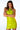 Extra View Peekaboo Ruched Halter Mini Dress In Lime