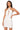 Front View Peekaboo Ruched Halter Mini Dress In White