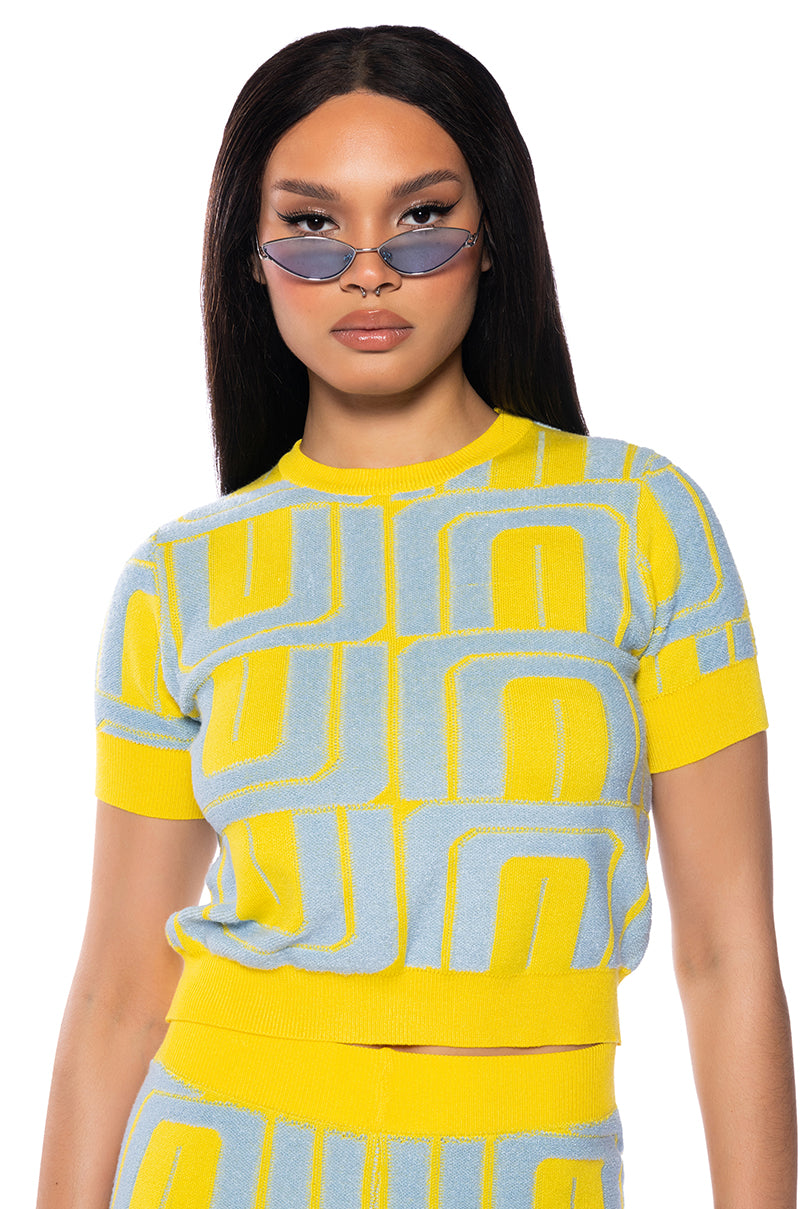 PENELOPE YELLOW SHORT SLEEVE TOP view 0