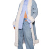 Front View Penny Lane Luxe Trench In Denim